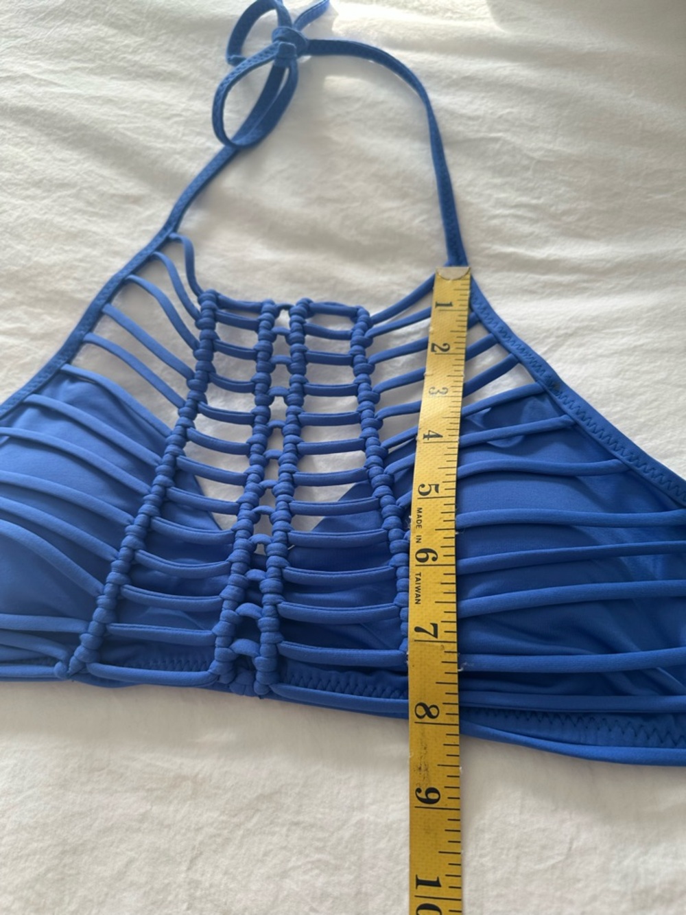 BECCA royal blue Swim Top with corded detail, size large - Picture 7 of 11